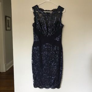 Nordstrom Navy lace beaded and sequined dress